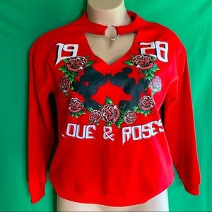 Disney Red Minnie Mouse top size M